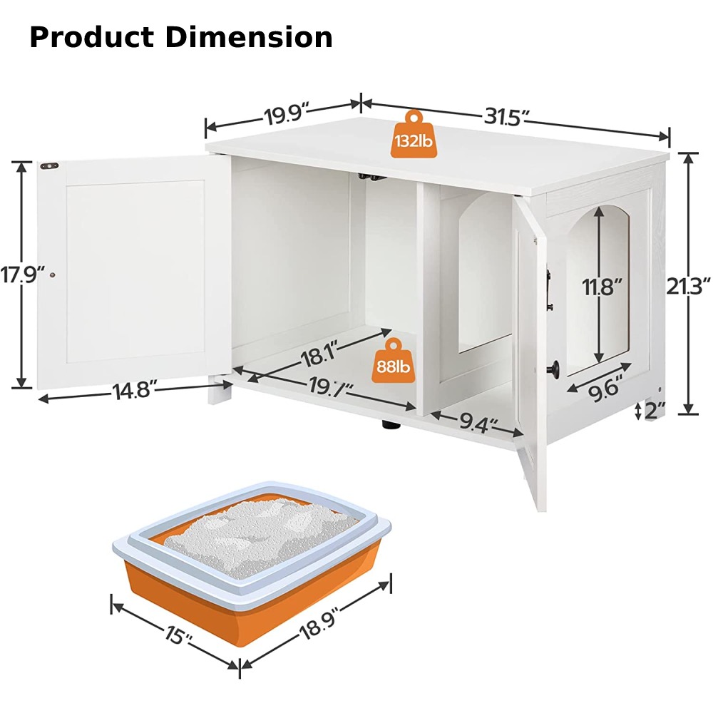 Litter Box Cabinet, Greige: image 4
