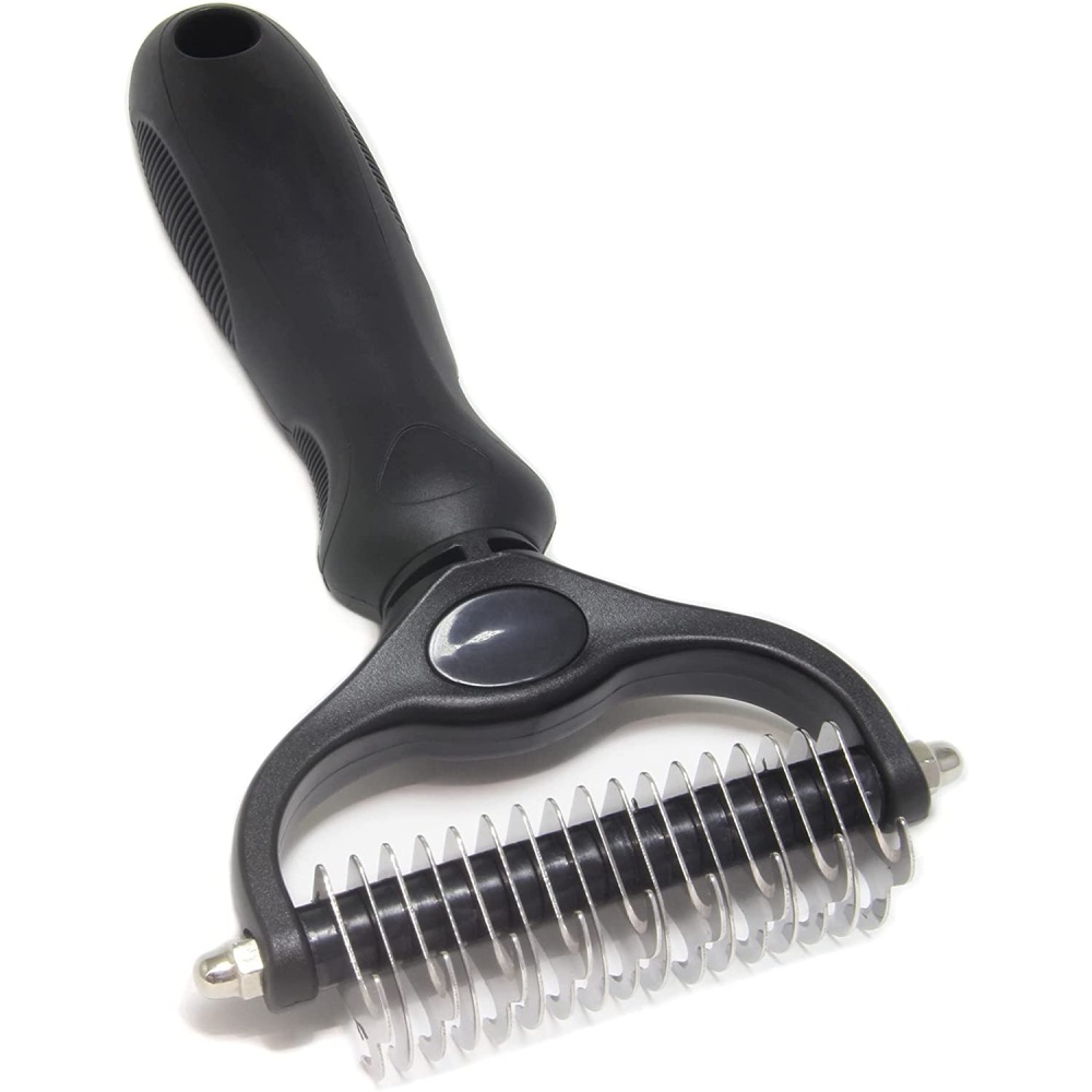 Dual Sided Deshedding and Dematting Rake, White: image 2