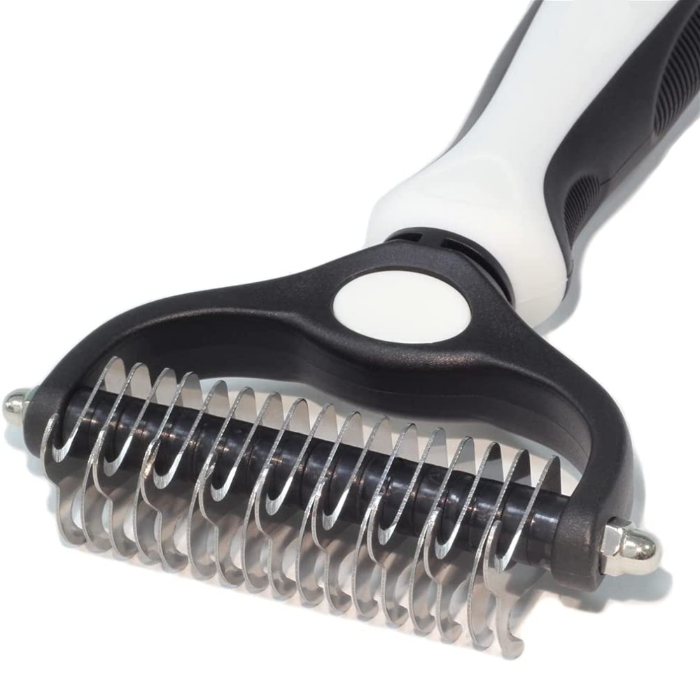 Dual Sided Deshedding and Dematting Rake